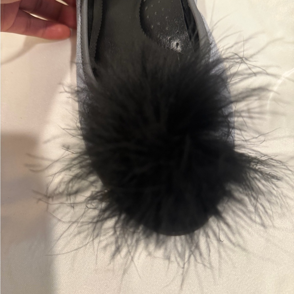 Collection B Black Ballet Flats with Pom Pom - Picture 6 of 6